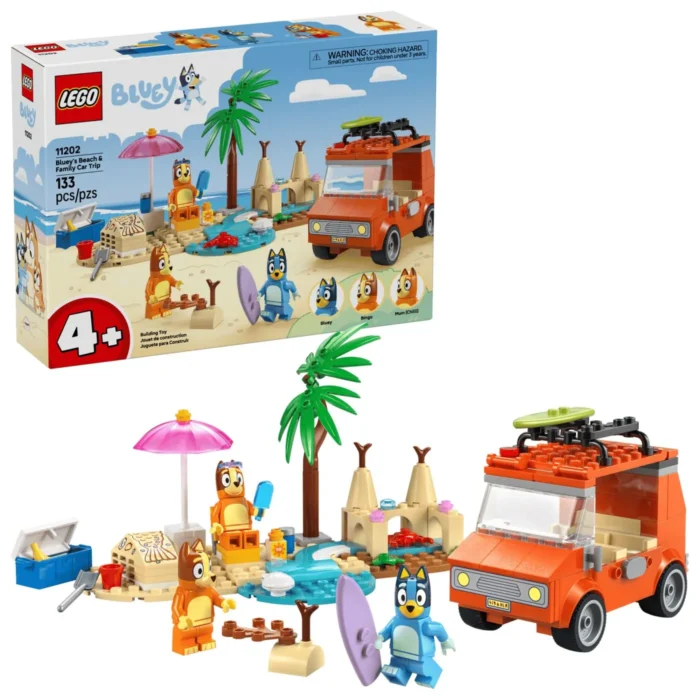 LEGO BLUEY CALATORIA FAMILIEI LUI BLUE CU MASINA LA PLAJA 11202 - imagine 16