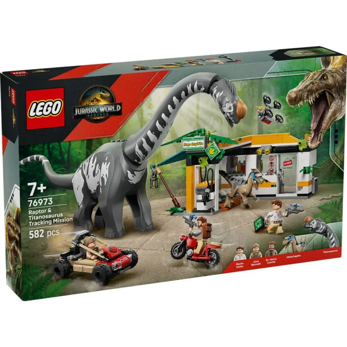 LEGO JURASSIC WORLD RENASTEREA MISIUNE DE URMARIRE A UNUI VELOCIRAPTOR SI A UNUI TITANOSAURUS 76973 - imagine 10