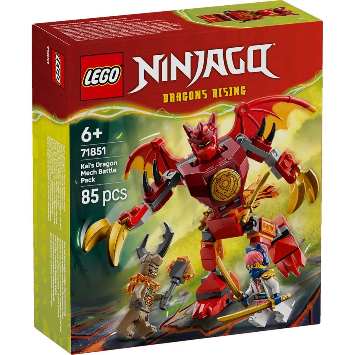 1 LEGO NINJAGO PACHET DE LUPTA CU ROBOTUL DRAGON AL LUI KAI 71851 - imagine 1