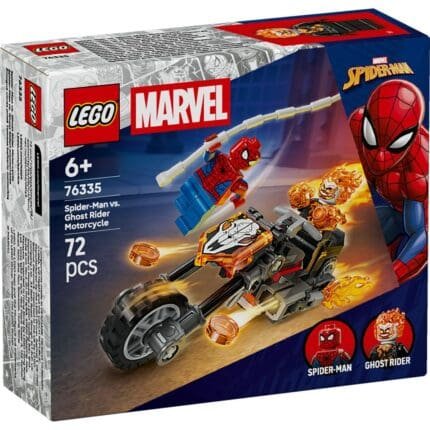 LEGO MARVEL OMUL PAIANJEN VS CALARETUL FANTOMA PE MOTOCICLETA 76335