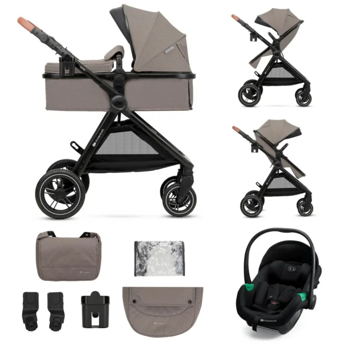 CARUCIOR KINDERKRAFT ESME PRO, 3 IN 1, SAND BEIGE - imagine 6
