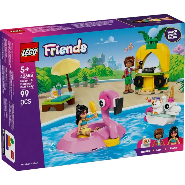 LEGO FRIENDS PETRECERE LA PISCINA CU UNICORNUL SI FLAMINGO 42658 - imagine 10