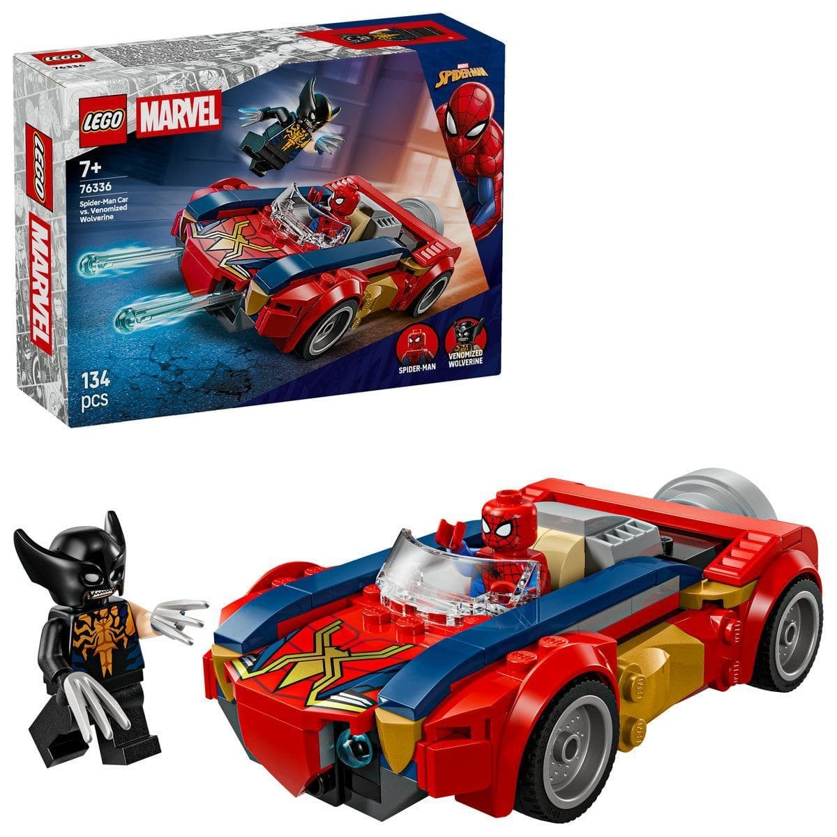 10_LEGO76336 LEGO MARVEL OMUL PAIANJEN IN MASINA VS WOLVERINE VENOMIZAT 76336 - imagine 1