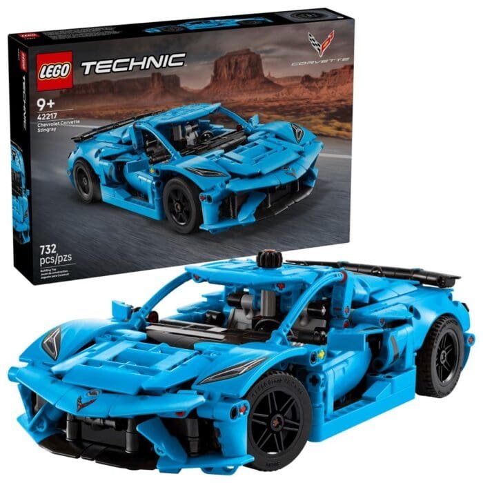 LEGO TECHNIC CHEVROLET CORVETTE STINGRAY ALBASTRU 42217 - imagine 3