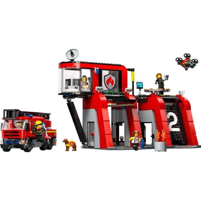 LEGO CITY STATIE SI CAMION DE POMPIERI 60414 - imagine 2