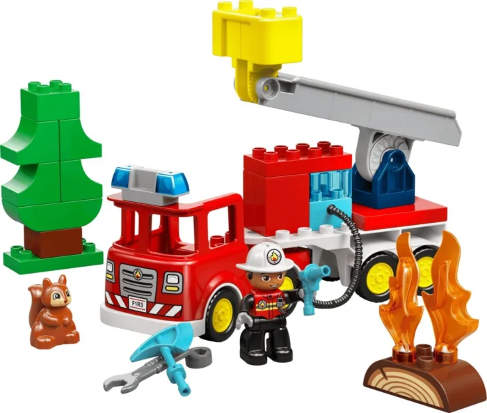 LEGO DUPLO CAMION DE POMPIERI CU FURTUN SI POMPIER 10473 - imagine 11