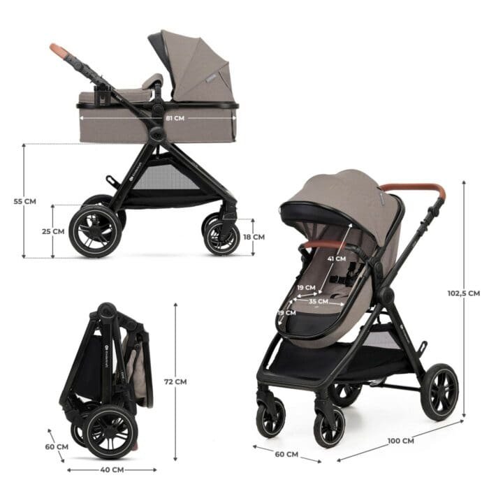 CARUCIOR KINDERKRAFT ESME PRO, 3 IN 1, SAND BEIGE - imagine 5