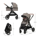 CARUCIOR KINDERKRAFT ESME PRO, 3 IN 1, SAND BEIGE - imagine 10