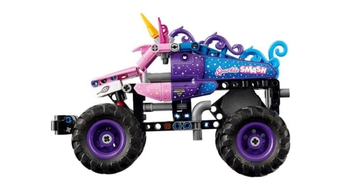 LEGO TECHNIC MONSTER JAM SPARKLE SMASH CU MOTOR CU ARC 42220 - imagine 7
