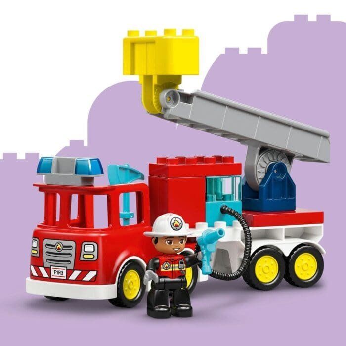 LEGO DUPLO CAMION DE POMPIERI CU FURTUN SI POMPIER 10473 - imagine 8