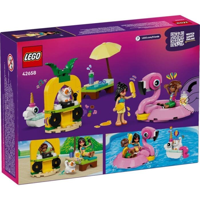 LEGO FRIENDS PETRECERE LA PISCINA CU UNICORNUL SI FLAMINGO 42658 - imagine 8