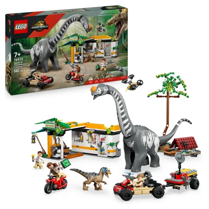 LEGO JURASSIC WORLD RENASTEREA MISIUNE DE URMARIRE A UNUI VELOCIRAPTOR SI A UNUI TITANOSAURUS 76973 - imagine 18