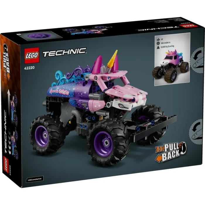 LEGO TECHNIC MONSTER JAM SPARKLE SMASH CU MOTOR CU ARC 42220 - imagine 18