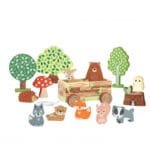 Jucarie de indemanare Set cu piese din lemn animale de padure, Orange Tree Toys - imagine 2