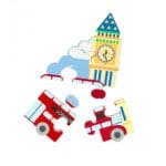 Mini puzzle din lemn autobuzul londonez, Orange Tree Toys