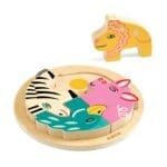 Puzzle din lemn Rondo Leo, Djeco - imagine 2