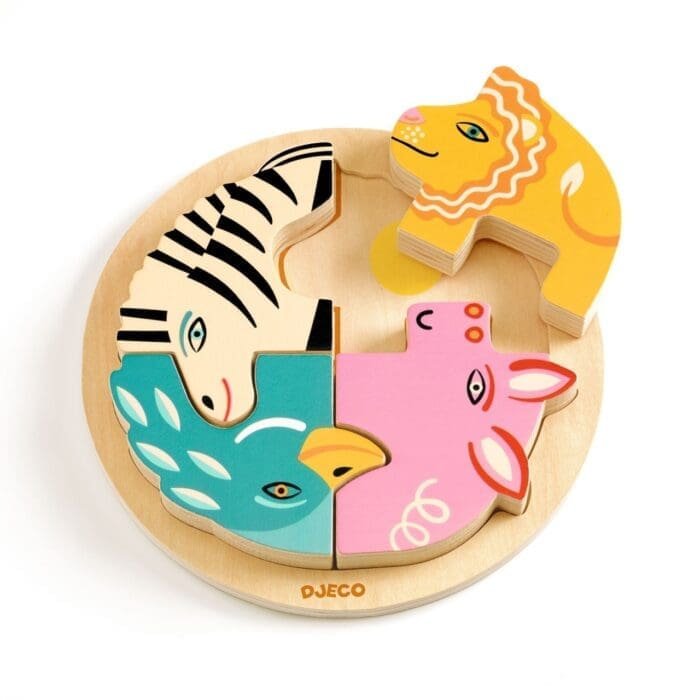 Puzzle din lemn Rondo Leo, Djeco - imagine 3