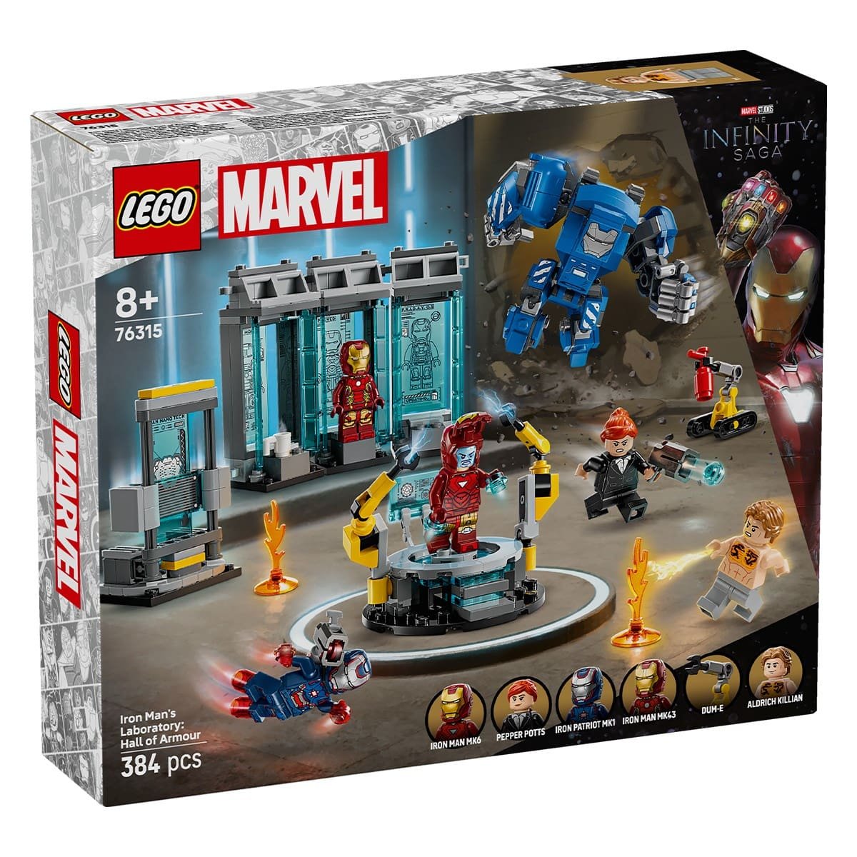 1 LEGO SUPER HEROES LABORATORUL LUI IRON MAN SALA ARMURILOR 76315 - imagine 1