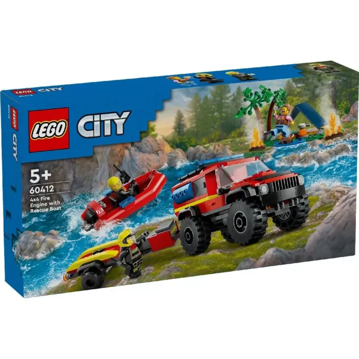 LEGO CITY CAMION 4X4 SI BARCA DE POMPIERI 60412 - imagine 6
