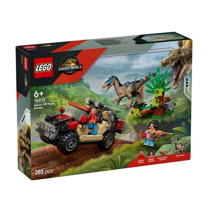 LEGO JURASSIC WORLD RENASTEREA EVADARE OFF-ROAD DIN CALEA UNUI VELOCIRAPTOR 76972 - imagine 2