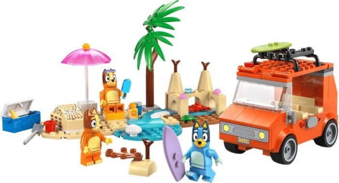 LEGO BLUEY CALATORIA FAMILIEI LUI BLUE CU MASINA LA PLAJA 11202 - imagine 2