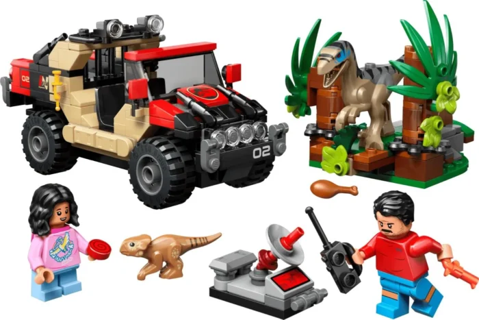 LEGO JURASSIC WORLD RENASTEREA EVADARE OFF-ROAD DIN CALEA UNUI VELOCIRAPTOR 76972 - imagine 11