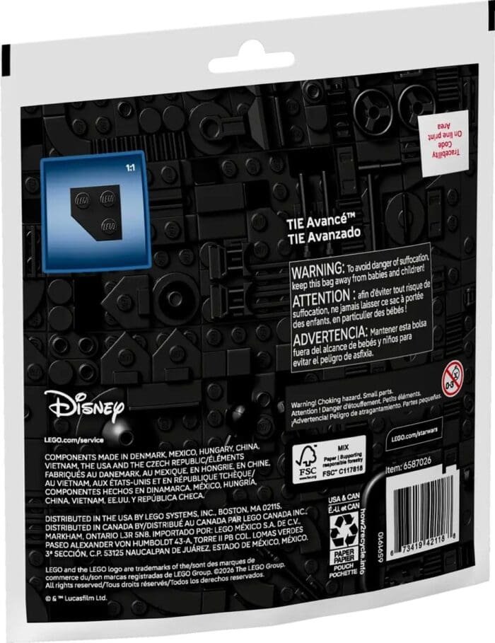 LEGO STAR WARS MINICONSTRUCTIE TIE ADVANCED 30727 - imagine 3
