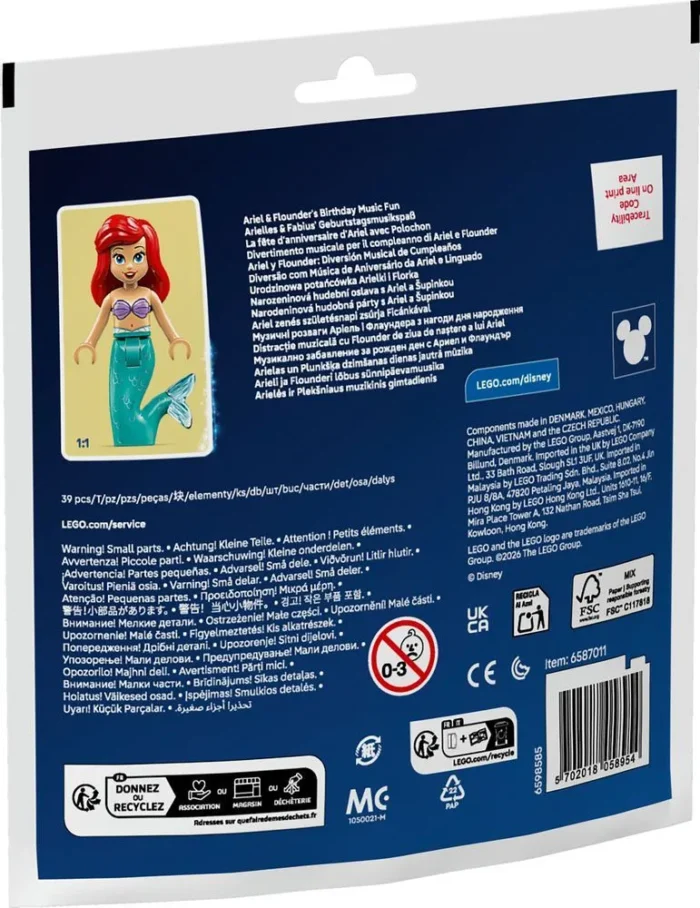 LEGO DISNEY PRINCESS DISTRACTIE MUZICALA CU FLOUNDER DE ZIUA DE NASTERE A LUI ARIEL 30720 - imagine 6
