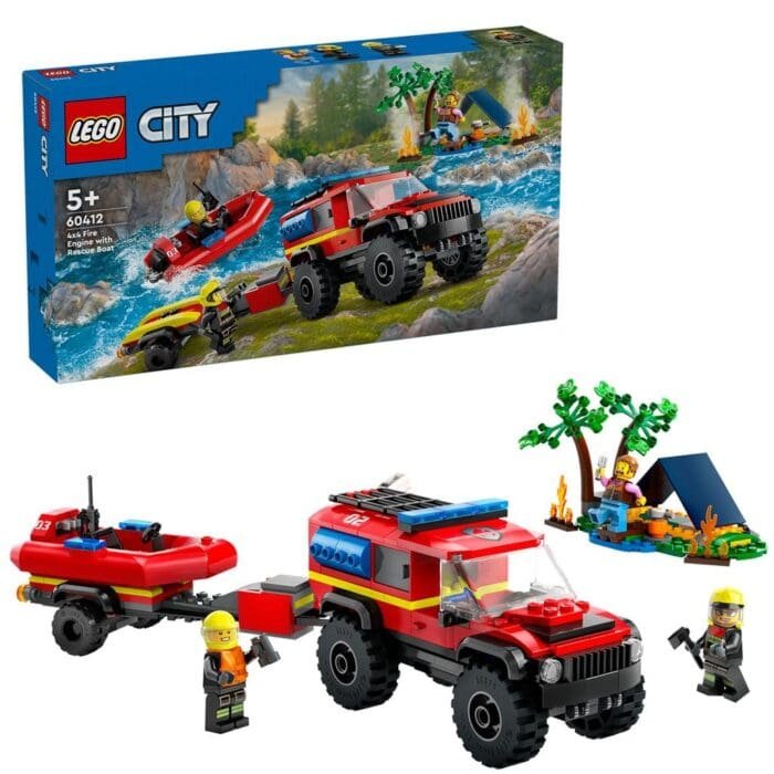 LEGO CITY CAMION 4X4 SI BARCA DE POMPIERI 60412 - imagine 5