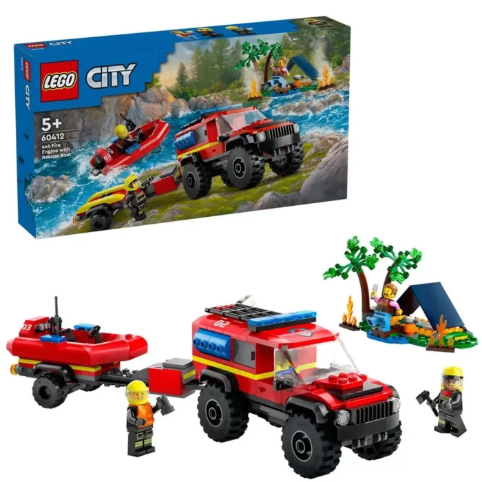 LEGO CITY CAMION 4X4 SI BARCA DE POMPIERI 60412 - imagine 10