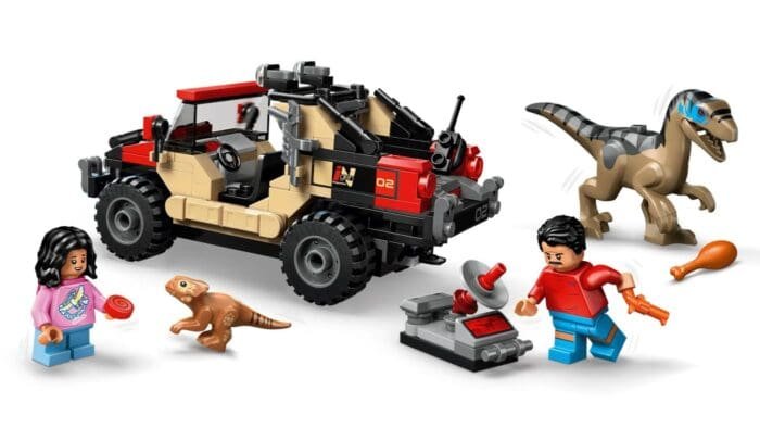 LEGO JURASSIC WORLD RENASTEREA EVADARE OFF-ROAD DIN CALEA UNUI VELOCIRAPTOR 76972 - imagine 9